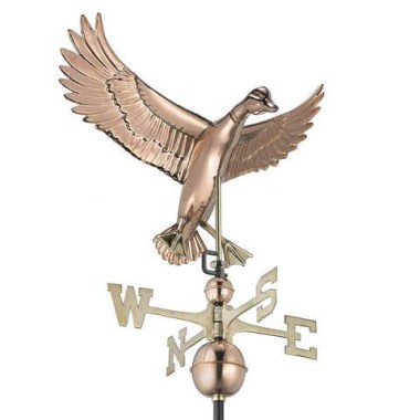 Large Copper Landing Duck Weathervane